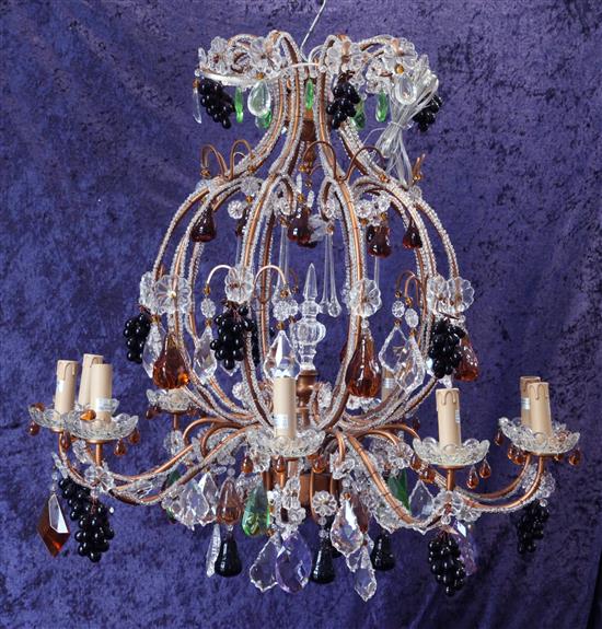 A 20th century Venetian ten branch chandelier, 2ft 8in. x 2ft 6in.